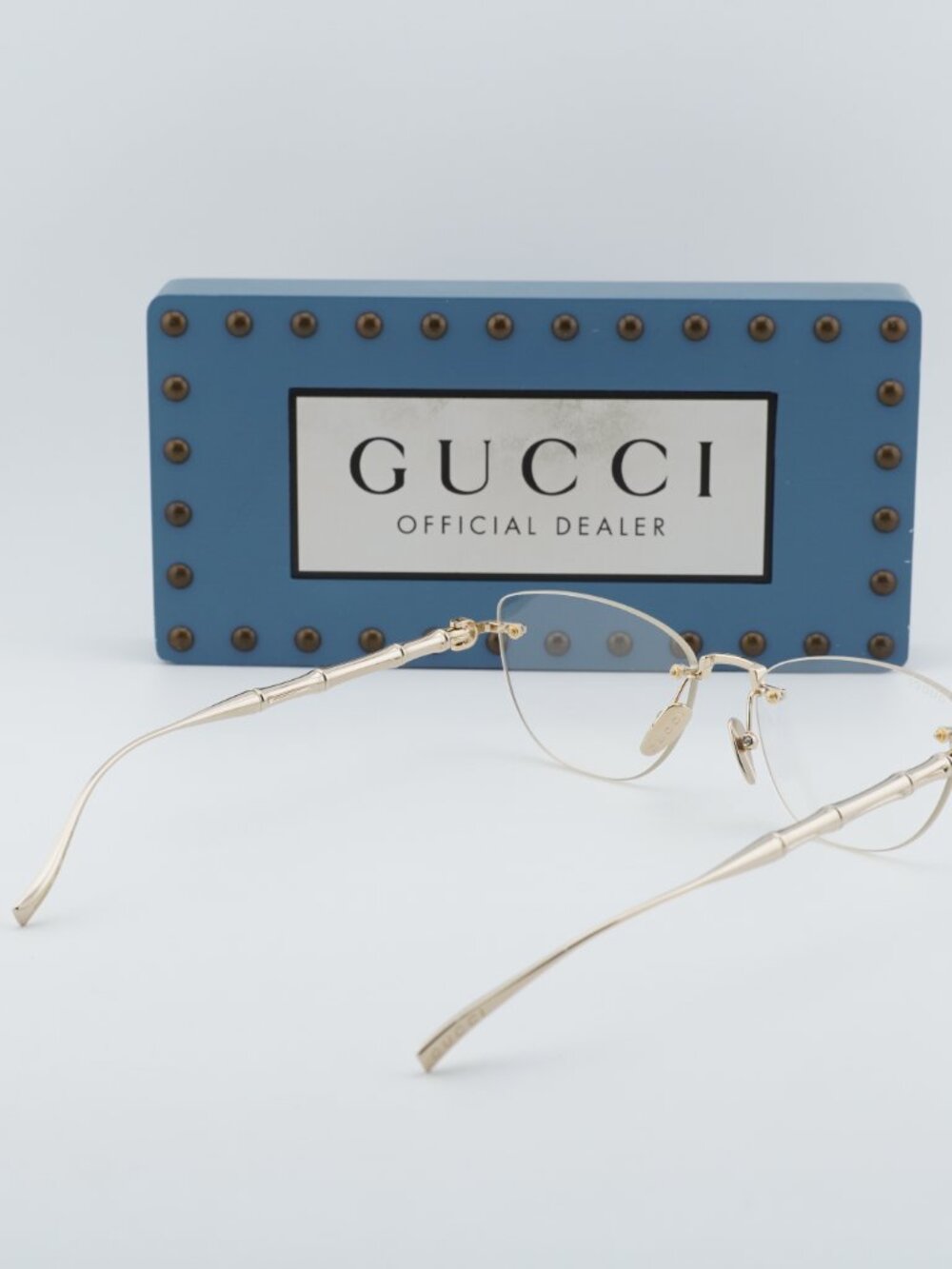 Gucci GG2063S 006 Cat Eye Sunglasses - Shiny Endura Gold/Clear - Picture 9 of 10